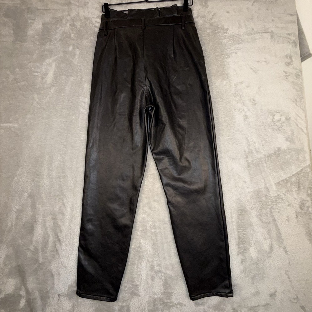 Abercrombie & Fitch A&F Black Faux‎ Leather Pants Size Medium - Picture 6 of 13